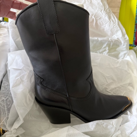 Tory Burch Western Mid Boot Leather - Picture 3 of 13